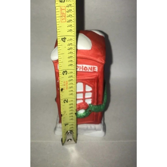 VTG-DICKENSVILLE COLLECTABLES Phone Booth-Red Nostalgic/Christmas Village 1990 - Picture 8 of 13